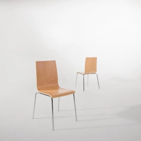 Bolero Square Back Side Chair Natural Finish (pack 4)
