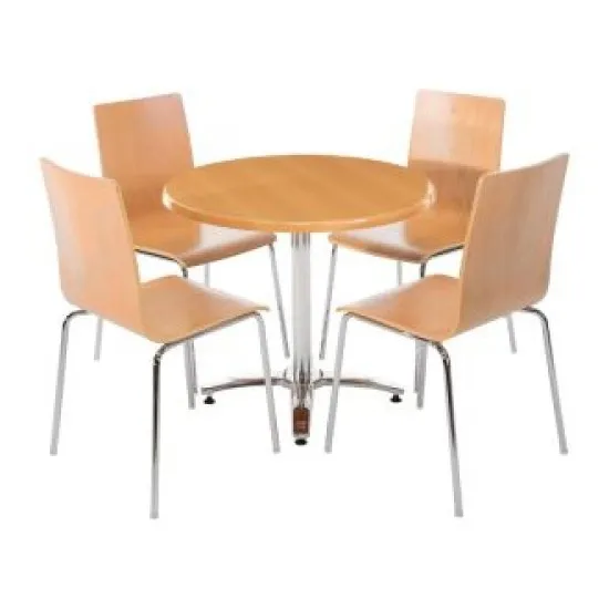 Bolero Square Back Side Chair Natural Finish (pack 4)