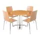 Bolero Square Back Side Chair Natural Finish (pack 4)