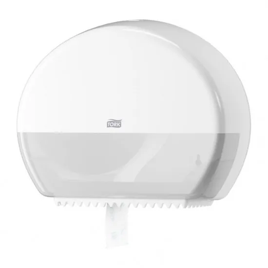 Tork White Mini Jumbo Toilet Roll Dispenser