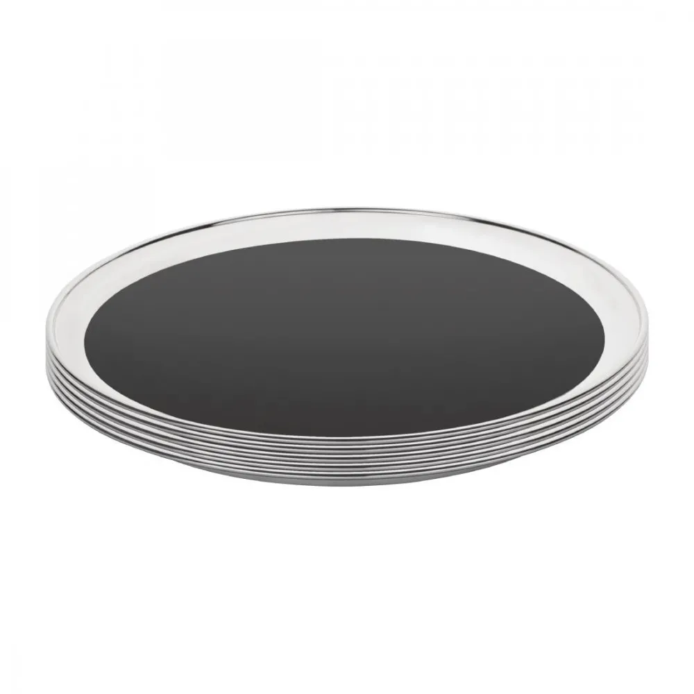 Non-slip Tray St/st With Blk Non-slip Centre - 355mm 14''
