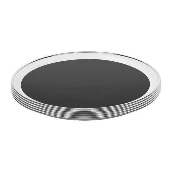 Non-slip Tray St/st With Blk Non-slip Centre - 355mm 14''