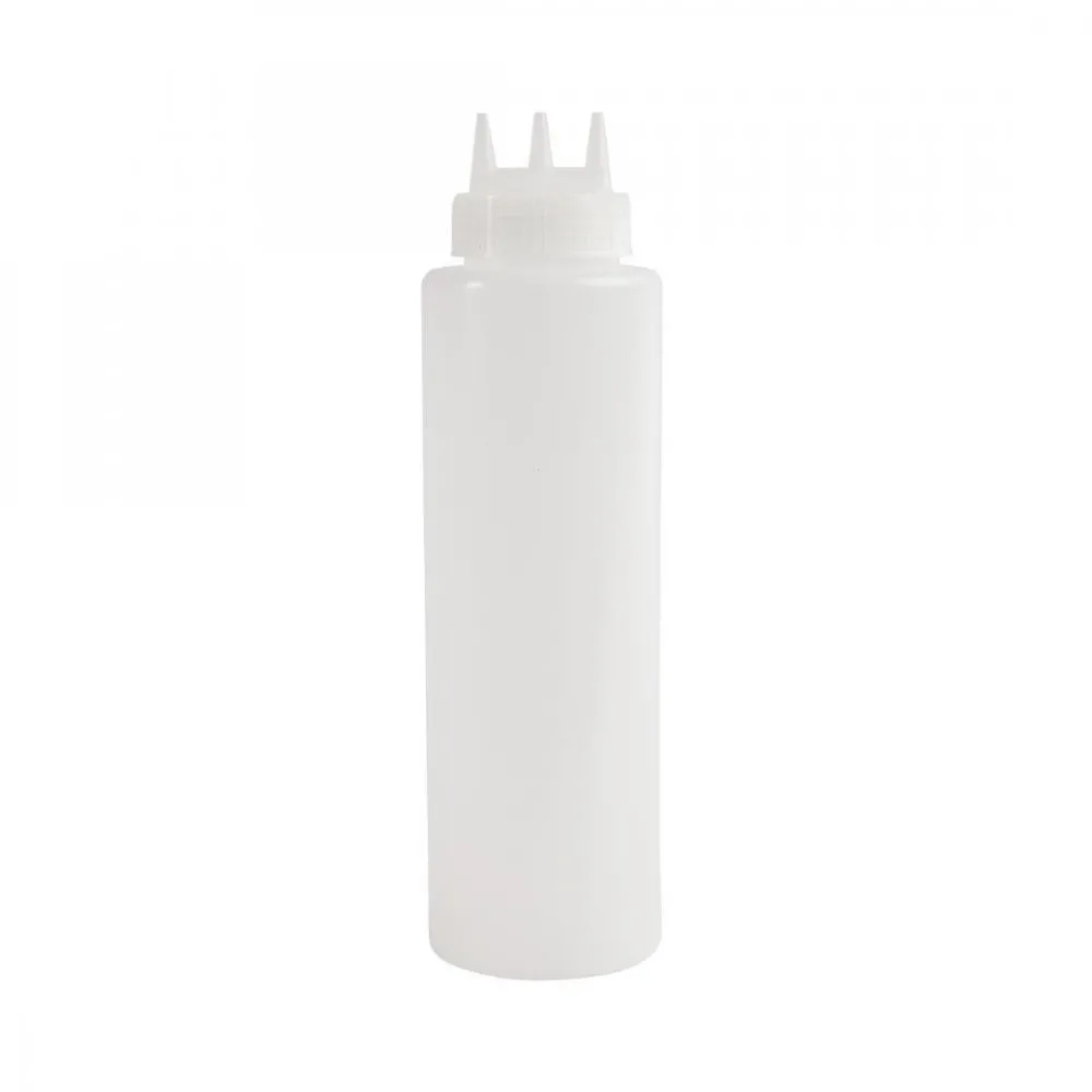 Squeeze Bottle Clear 24oz 3 Nozzle