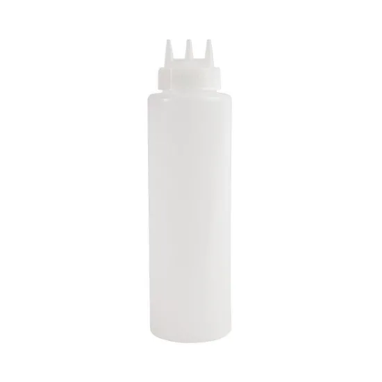 Squeeze Bottle Clear 24oz 3 Nozzle