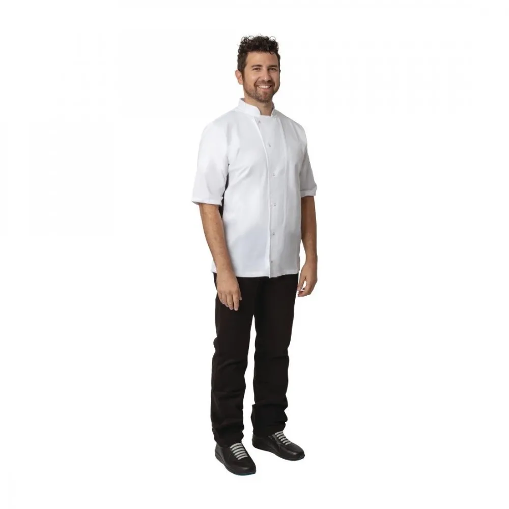 Nevada Chefs Jacket White With Blk Contrast - Size Xxl