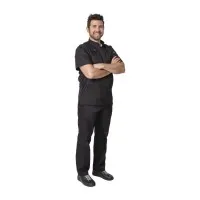 Cw Springfield S  Sleeve Blk Zip Chefs Jacket - Size M