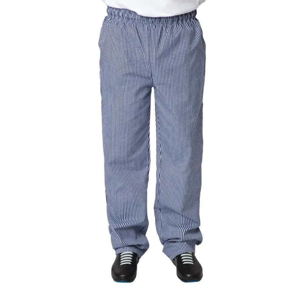 Vegas Sml Blue & White Check Trousers Pcotton - Size M