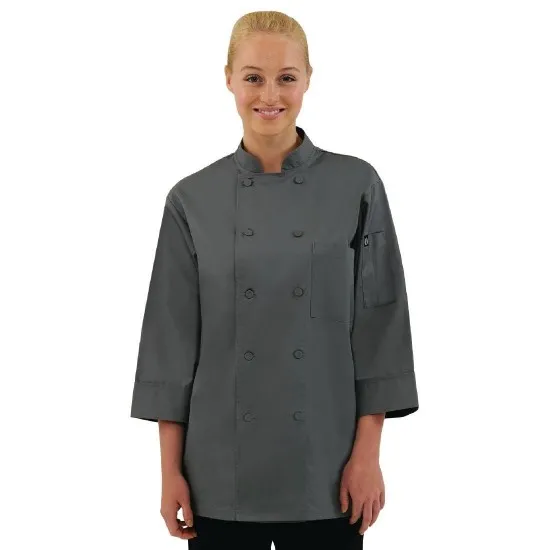 Man wearing Grey 3/4 Sleeve Chef Jacket
