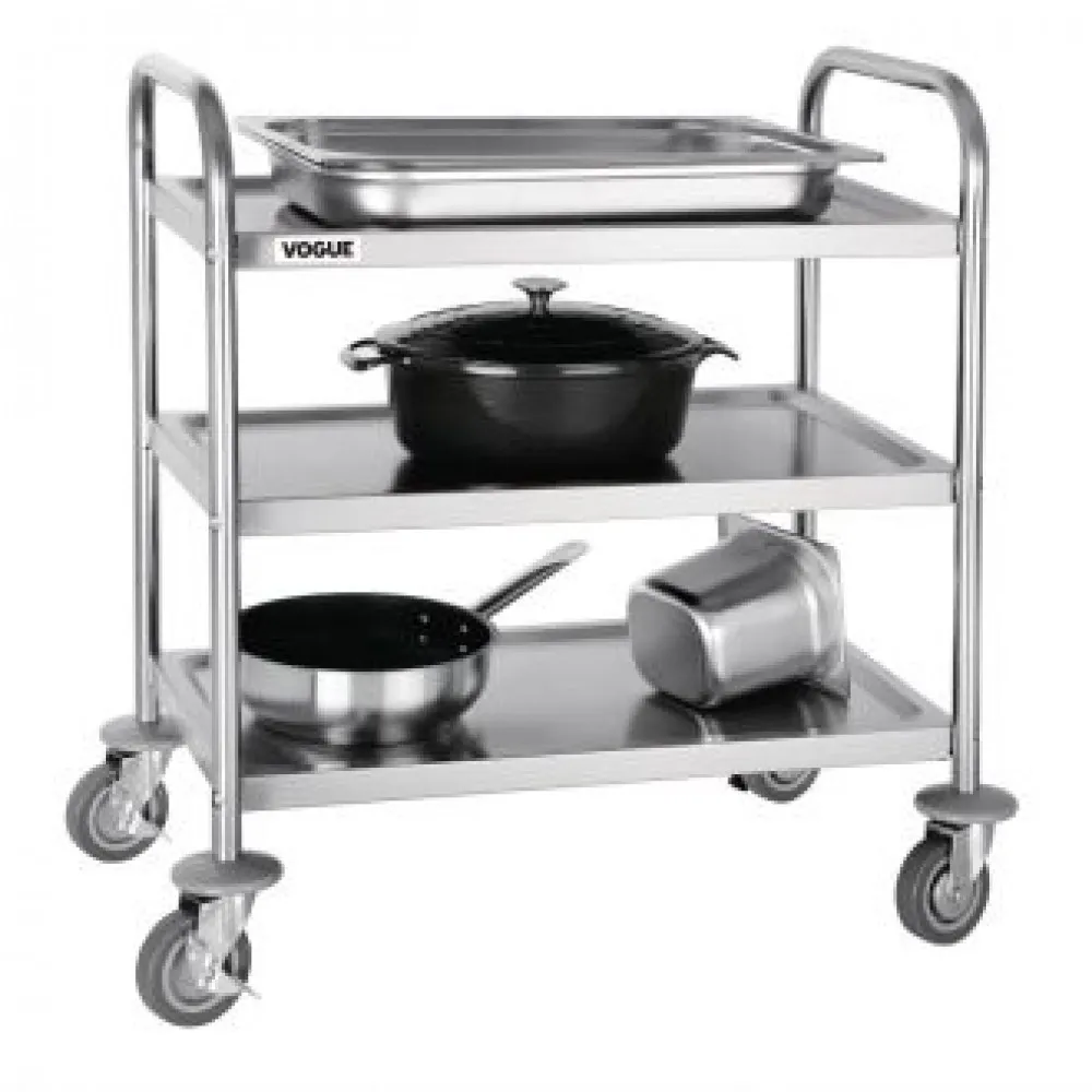Large Trolley 3 Tier St/st - 855lx535wx930mmh