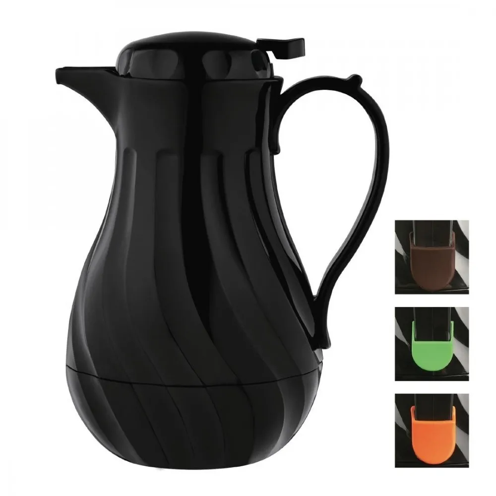 Olympia Insulated Swirl Jug Blk - 2ltr
