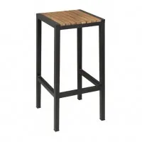 Bolero Steel & Acacia Bar Stool (pack 2)