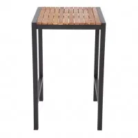 Bolero Steel & Acacia Square Bar Table - 600mm