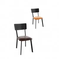 Bolero Metal & Pu Side Chair Vintage Camel (pack 4)