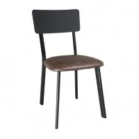 Bolero Metal & Pu Side Chair Vintage Mocha (pack 4)