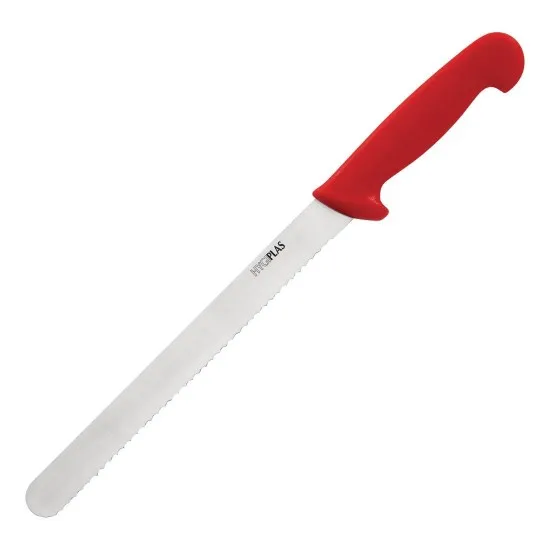 Hygiplas Slicer Serrated Red 10''