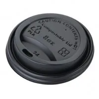 Fiesta Green Cpla Lid For Hot Cups Blk 8oz X 50