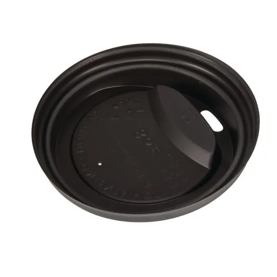 Fiesta Green Cpla Lid For Hot Cups Blk 8oz X 50