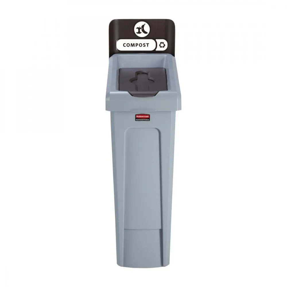 Rubbermaid Slim Jim Recycling Station Single Stream - Compost (brown)