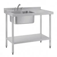 Vogue  S/s Single Bowl Sink R/h Drainer - 1000mm