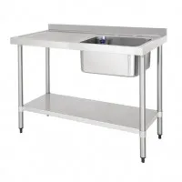 Vogue  S/s Single Bowl Sink L/h Drainer - 1200mm