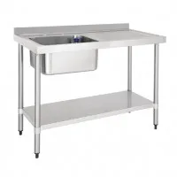 Vogue  S/s Single Bowl Sink R/h Drainer - 1200mm