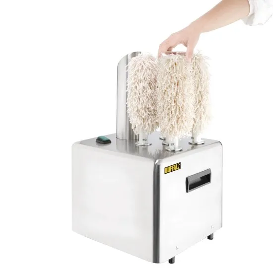 Buffalo Commercial Stainless Steel Glass Polisher - 5 Brushes