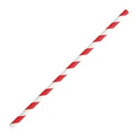 Fiesta Green Bendy Paper Straw Red Stripe 210mm X 250