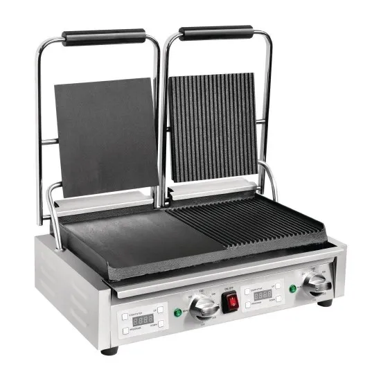 Buffalo Contact Grill Double Flat Left/ribbed Right