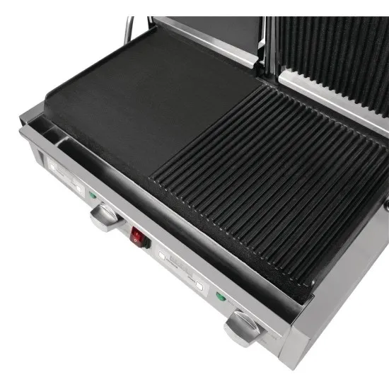 Buffalo Contact Grill Double Flat Left/ribbed Right