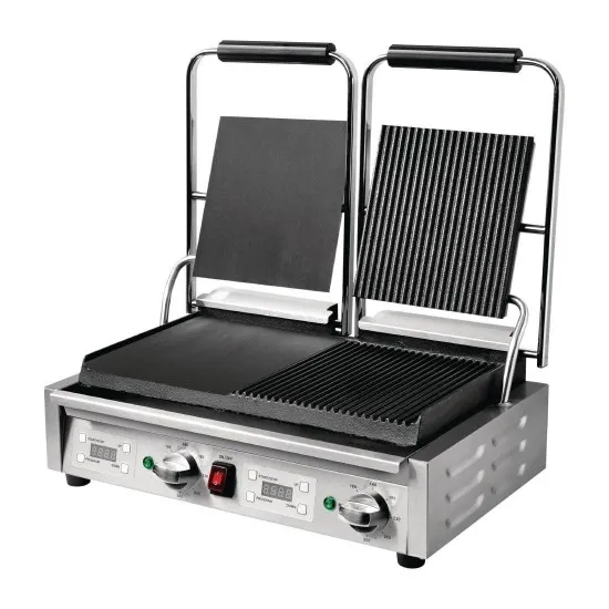 Buffalo Contact Grill Double Flat Left/ribbed Right