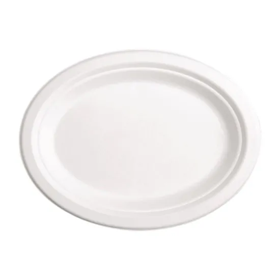 Fiesta Green Oval Bagasse Plate 10x8 X 50''