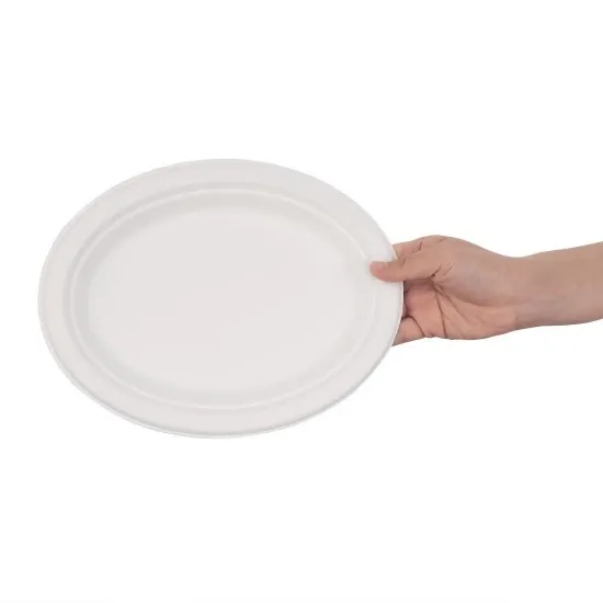 Fiesta Green Oval Bagasse Plate 10x8 X 50''