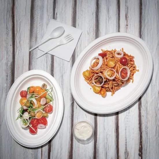 Fiesta Green Oval Bagasse Plate 10x8 X 50''