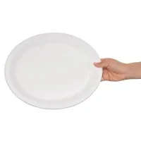 Fiesta Green Oval Bagasse Plate 12 1/2x10 X 50''