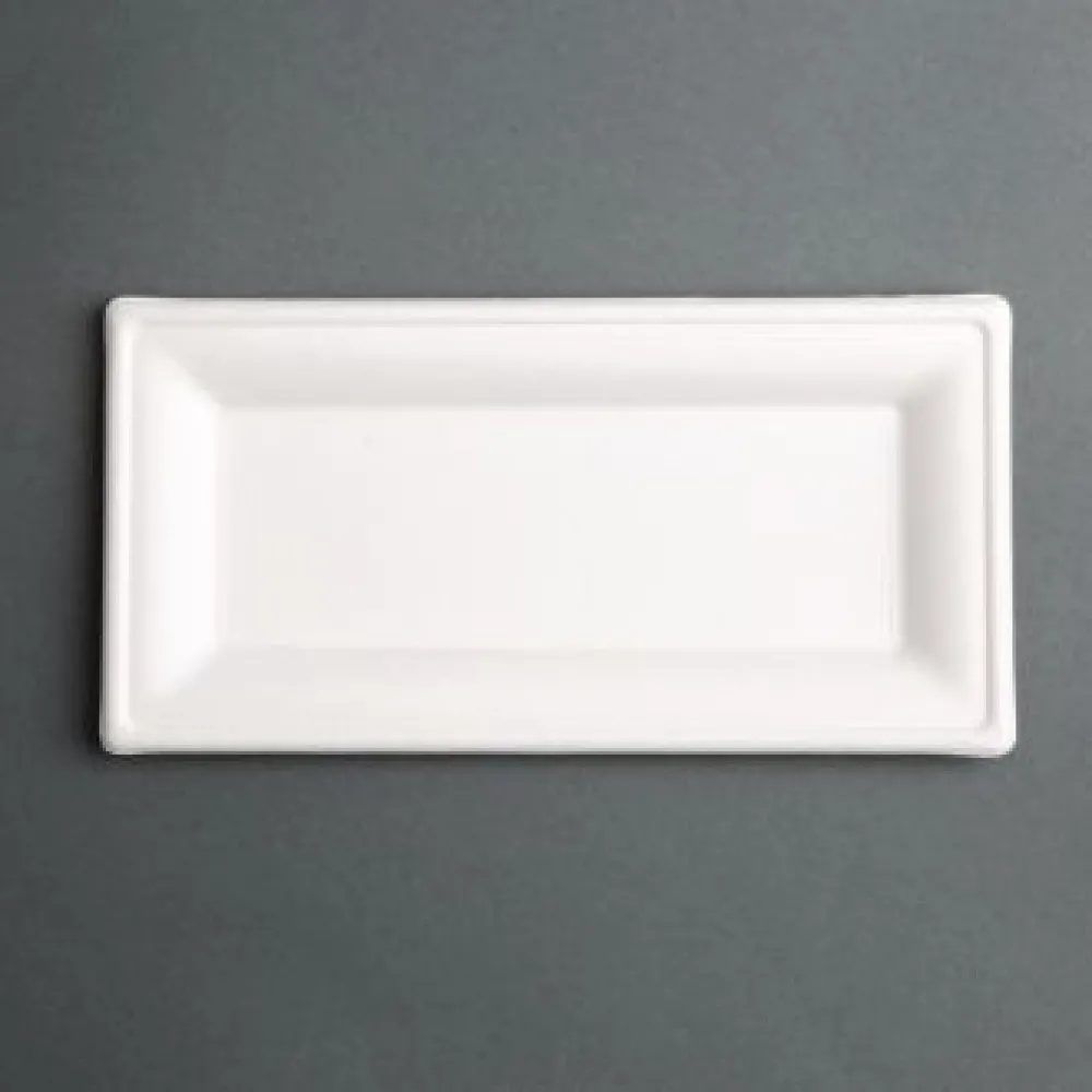 Fiesta Green Rectangular Bagasse Plate 10x5'' X 50