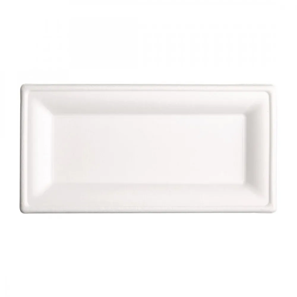 Fiesta Green Rectangular Bagasse Plate 10x5'' X 50