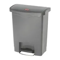 R Maid Slim Jim Container 30l Resin Frnt Step On Grey