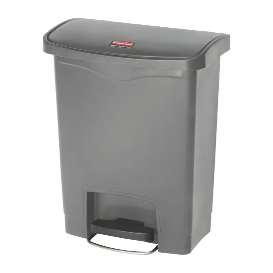 R Maid Slim Jim Container 30l Resin Frnt Step On Grey