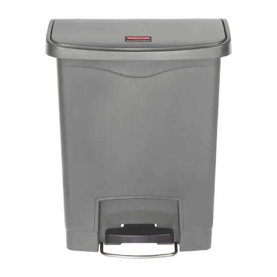 R Maid Slim Jim Container 30l Resin Frnt Step On Grey