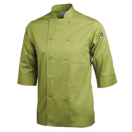 Lime Green 3/4 Sleeve Chef Jacket