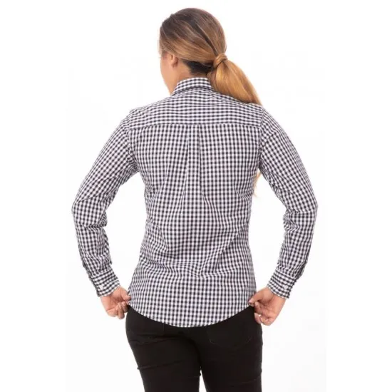 Ladies Uniform Black Gingham Shirt