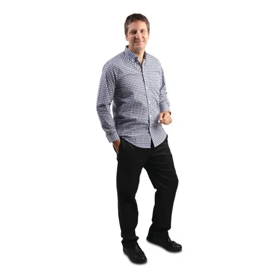 Mens Uniform Black Gingham Shirt