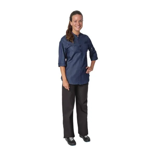 Ny Queens Ladies Blue Denim Chef Jacket