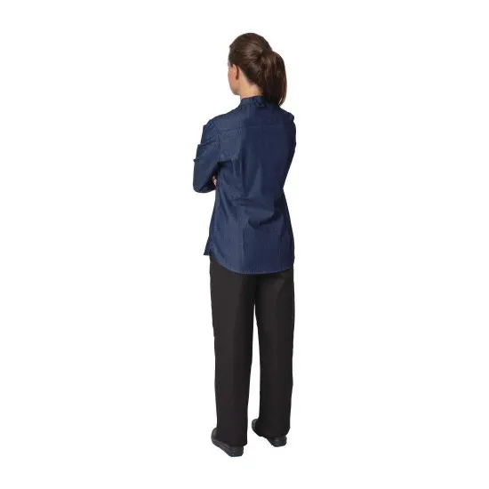 Ny Queens Ladies Blue Denim Chef Jacket