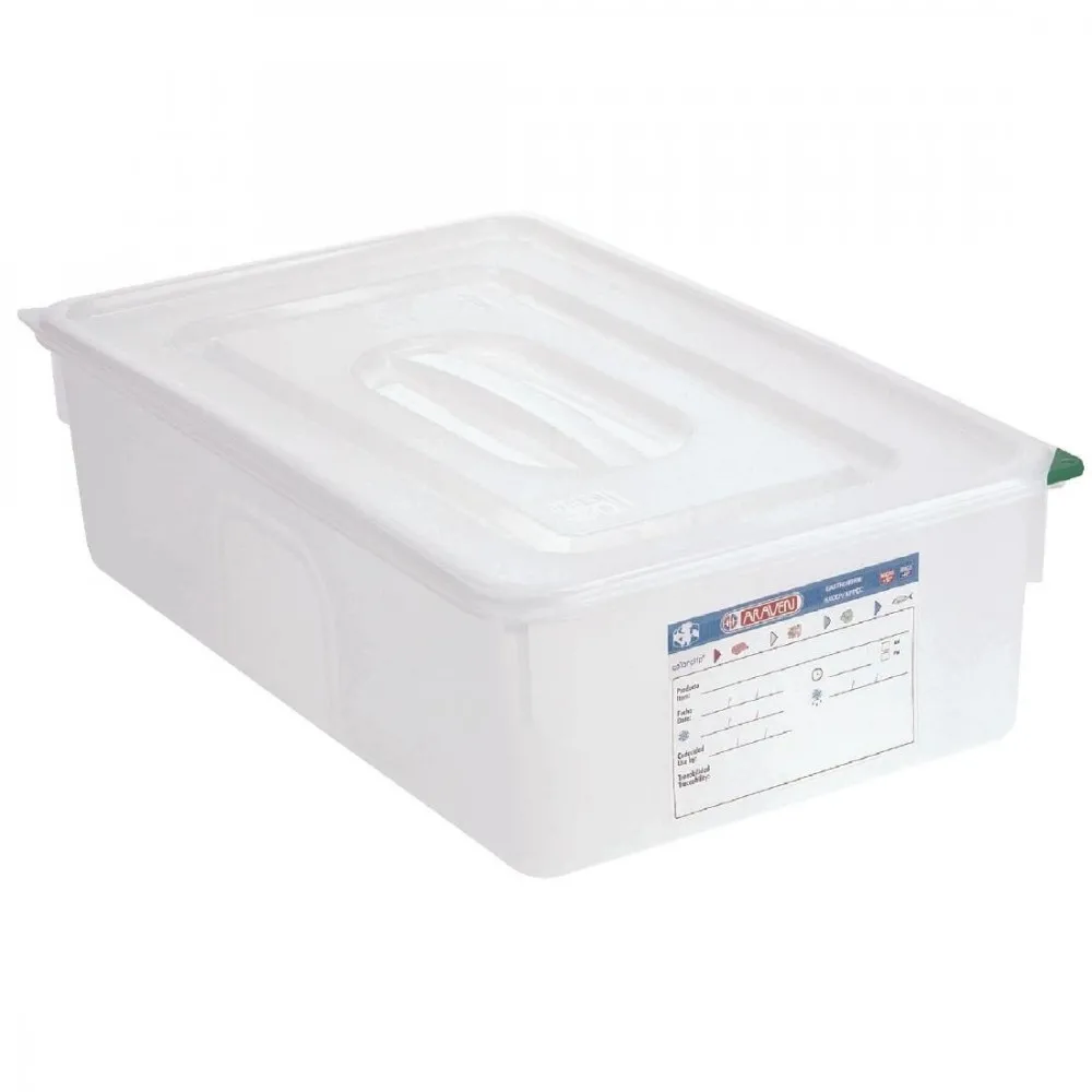 Araven Pp Food Container 1/1 Gn 13.7ltr With Lid 100mm (h) (pack 4)