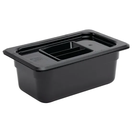 Black Polycarb Gastronorm 1/4
