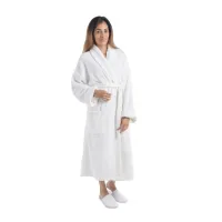 Essentials Honeycomb  Bathrobes White Large