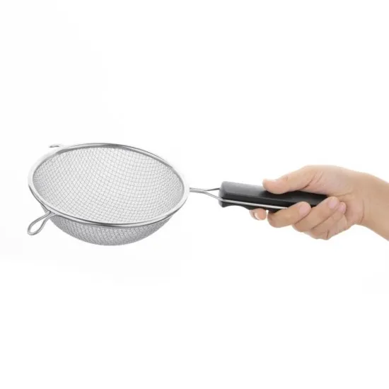 Vogue Dbl Mesh Sieve Black Handle 20cm
