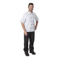 Essentials Jacket White With Black Buttons Size L (pack 2)