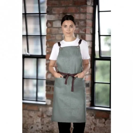 Southside Linen Blend Bib Apron